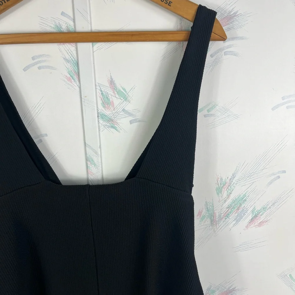 H&M Black High Leg Ribbed Swimsuit V-neck XL - Picture 6 of 9